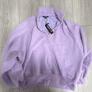 Purple bubble sleeve sweatshirt